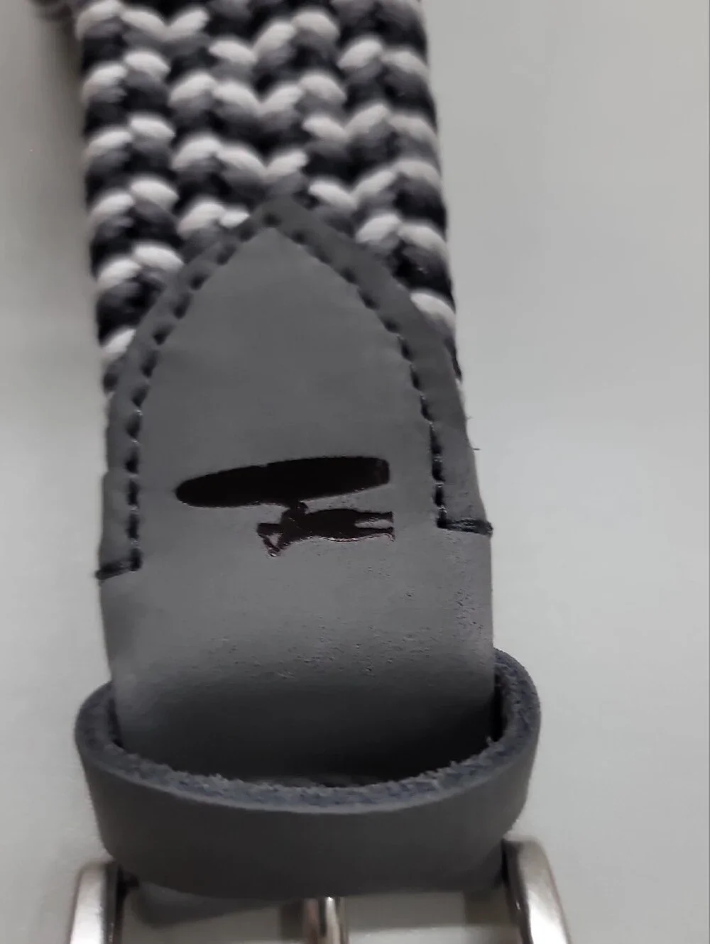 Johnnie-O Men's Braided Stretch Cotton Belt - Black, White And Gray Size XXL